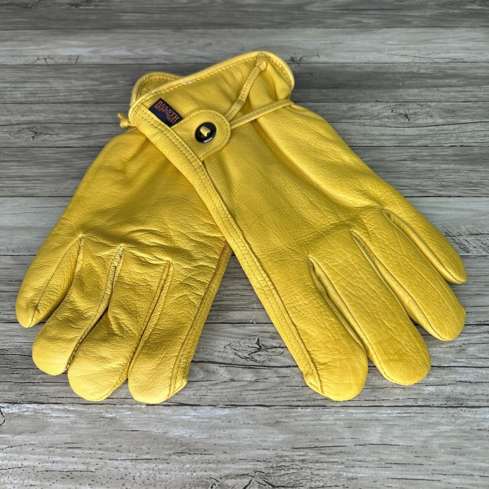 Vintage Duluth Trading Leather Gloves‎ Mens Small Yellow Grinder
